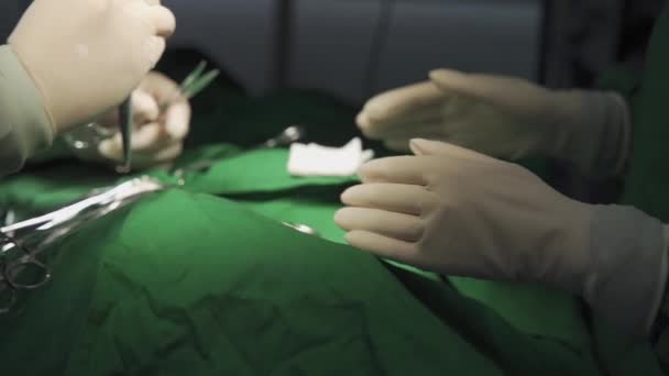 Demonstration Eller Simulering Kirurgi Sjukhus Kirurgernas Händer Jobbet Medicin Och — Stockvideo