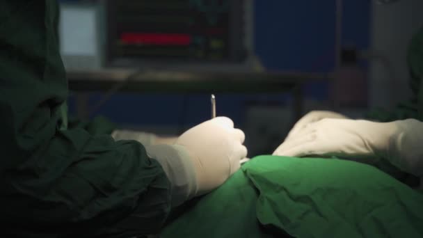 Demonstração Simulação Cirurgia Hospital Mãos Dos Cirurgiões Trabalho Conceito Medicina — Vídeo de Stock