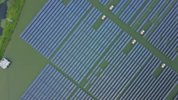 Vista Aérea Central Energia Solar Fotovoltaica — Vídeo de Stock