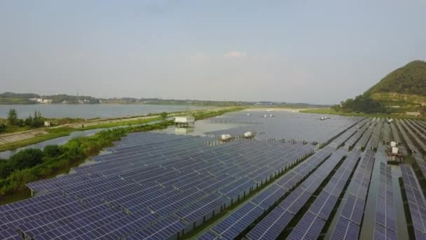 Luftaufnahme Einer Solaren Photovoltaikanlage — Stockvideo