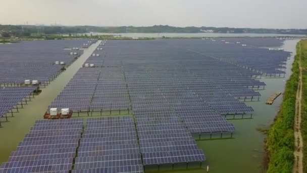 Vista Aérea Central Energia Solar Fotovoltaica — Vídeo de Stock