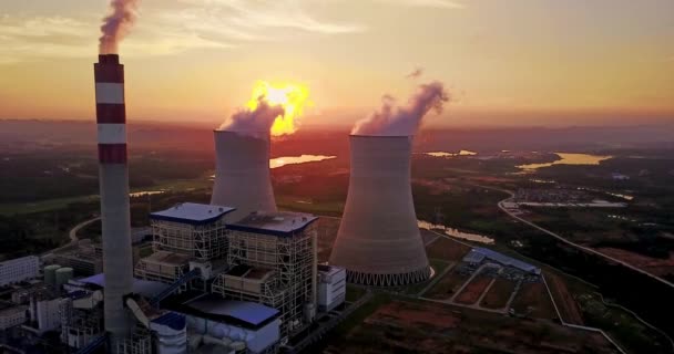 Теплоэлектростанция Цзянси Китай — стоковое видео
