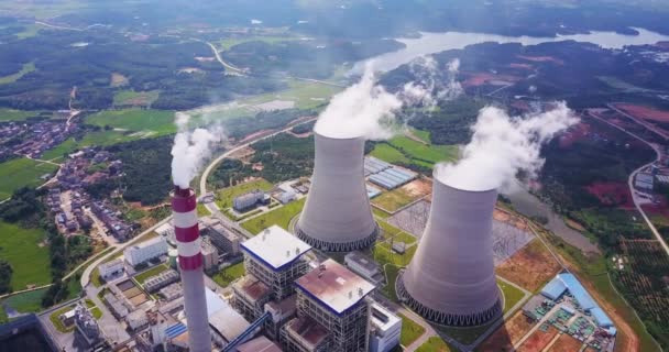 Pembangkit Listrik Tenaga Panas Jiangxi China — Stok Video
