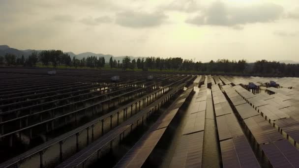 Vista Aérea Estación Solar Fotovoltaica — Vídeos de Stock