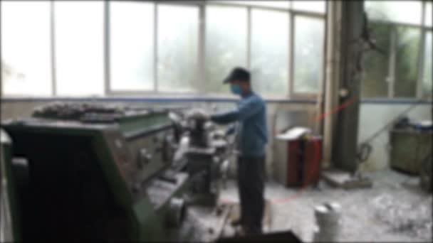 중국에서 공장과 노동자에 — 비디오