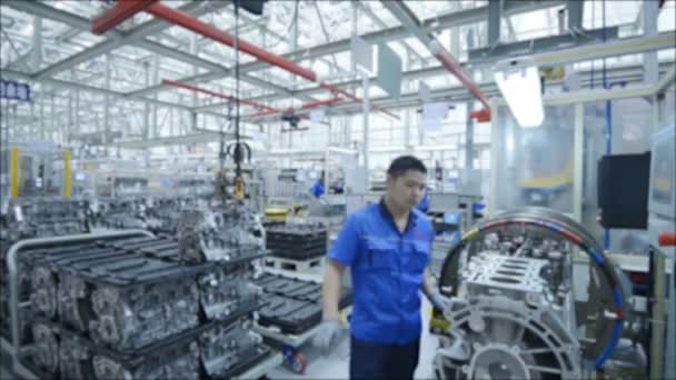 중국의 공장과 노동자에 — 비디오
