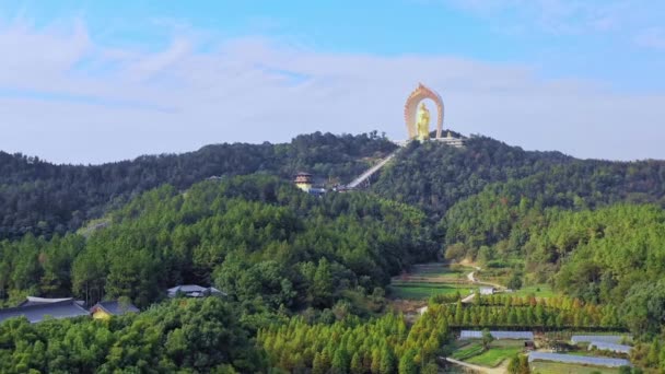 Jiangxi Donglin Buddha Sullo Sfondo Della Natura — Video Stock