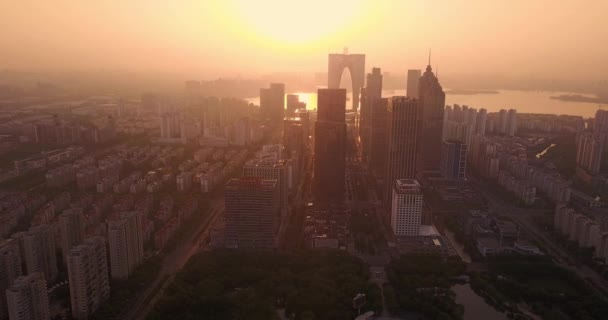 Hermosa Vista Aérea Suzhou Paisaje Ciudad — Vídeo de stock