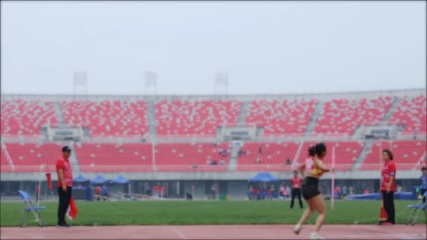 Bulanık Olimpiyat Spor Merkezi Çin — Stok video
