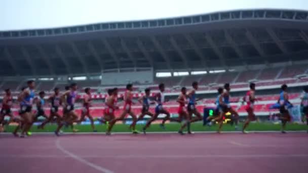 Niewyraźne Centrum Sportów Olimpijskich Chiny — Wideo stockowe