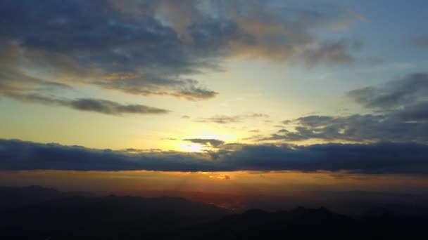 Krásný Západ Slunce Obloha Mraky — Stock video