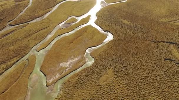美丽的中国新疆风景与河流 空中风景 — 图库视频影像