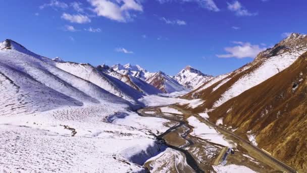 Sněžné Hory Duku Dálnice Sin Ťiang Čína — Stock video
