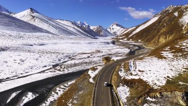 Sněžné Hory Duku Dálnice Sin Ťiang Čína — Stock video