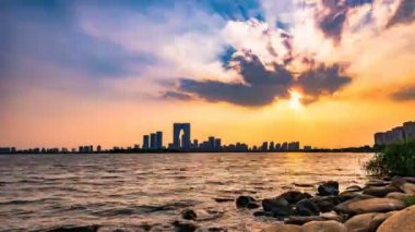 Günbatımında Macau City Skyline 