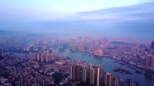 Macau City Skyline Στο Ηλιοβασίλεμα — Αρχείο Βίντεο