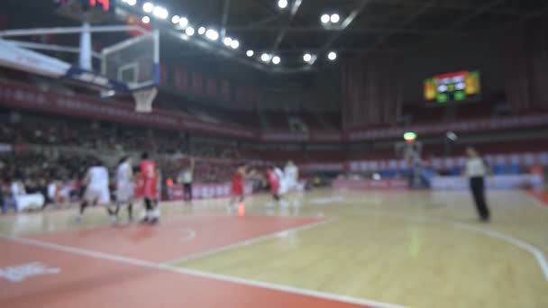Teams Spielen Basketballspiel Verschwommenes Video — Stockvideo