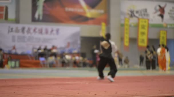 Orang Orang Dalam Pelatihan Seni Bela Diri Berlatih Taekwondo — Stok Video