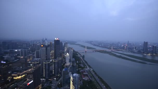 江西省南昌市の都市景観の空中眺望 — ストック動画