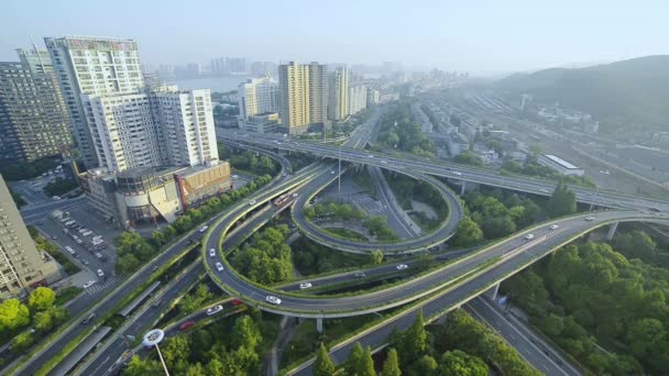 Viaductul Hangzhou China Vedere Aeriană — Videoclip de stoc