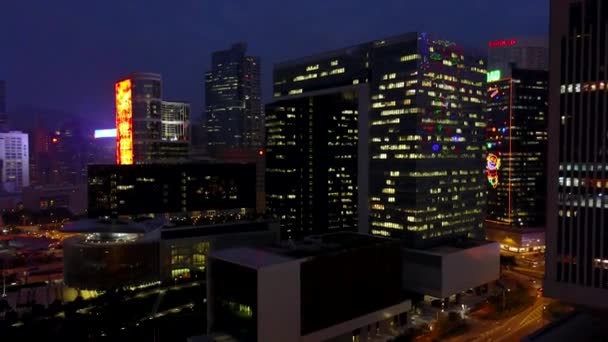 香港の建物と高層ビル夜景 — ストック動画