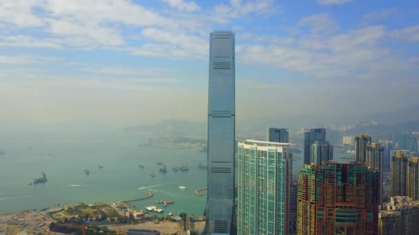Αεροφωτογραφία Του Χονγκ Κονγκ Victoria Harbor — Αρχείο Βίντεο