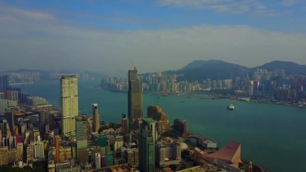 Veduta Aerea Hong Kong Victoria Harbor — Video Stock