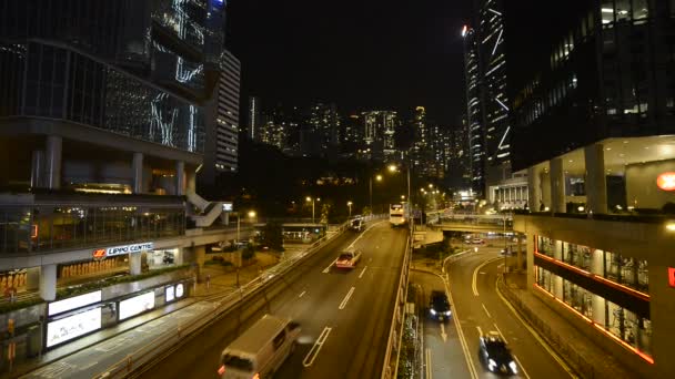 Hong Kong Street Bei Nacht — Stockvideo