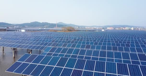 Materiały Filmowe Nowoczesnej Elektrowni Paneli Słonecznych Chinach — Wideo stockowe