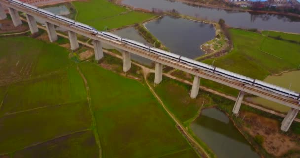 Images Aériennes Chemin Fer Grande Vitesse Chine — Video