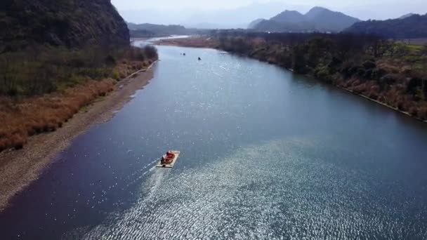 Σκάφος Στο Όρος Longhu Στο Yingtan Jiangxi Κίνα — Αρχείο Βίντεο