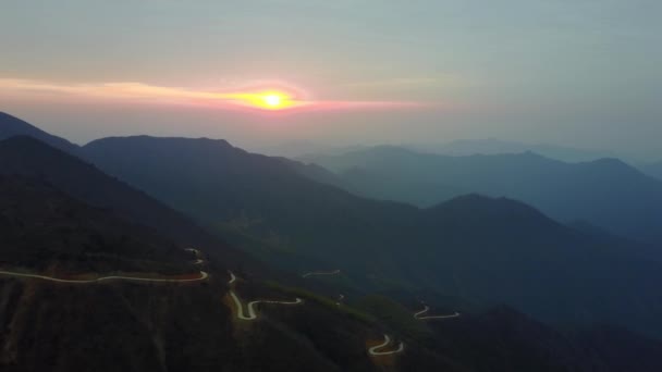 Letecký Pohled Pohoří Době Západu Slunce — Stock video