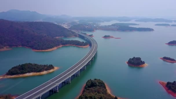 Vista Panoramica Dell Autostrada Costiera Cinese — Video Stock