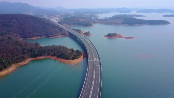 Vista Panoramica Dell Autostrada Costiera Cinese — Video Stock