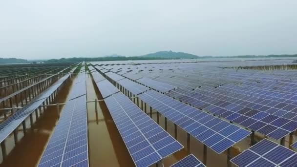 Letecký Pohled Solární Panely Koncepce Fotovoltaické Energie — Stock video