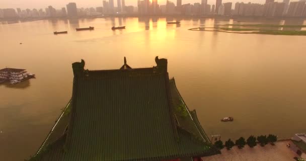 Luftaufnahme Des Tengwang Pavillons Stadtlandschaft Nanchang Jiangxi China — Stockvideo