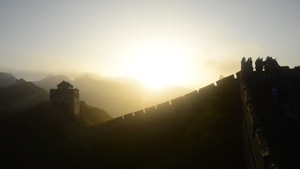 China Jinshanling Große Mauer Luftaufnahme — Stockvideo