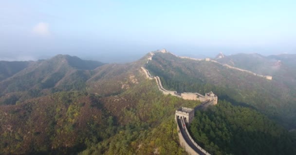 Chiny Jinshanling Wielki Mur Widok Powietrza — Wideo stockowe