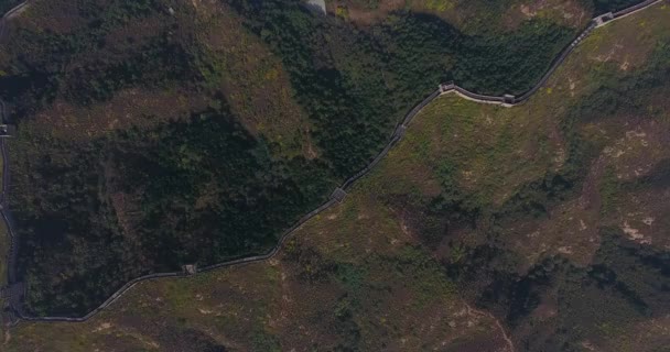 Čína Jinshanling Great Wall Letecký Pohled — Stock video