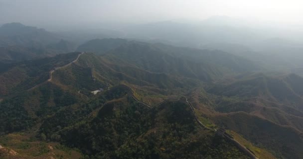 China Jinshanling Great Wall Vista Aérea — Vídeo de Stock