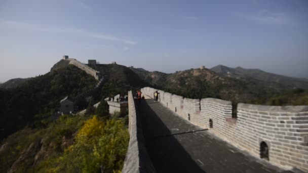 Čína Jinshanling Great Wall Letecký Pohled — Stock video