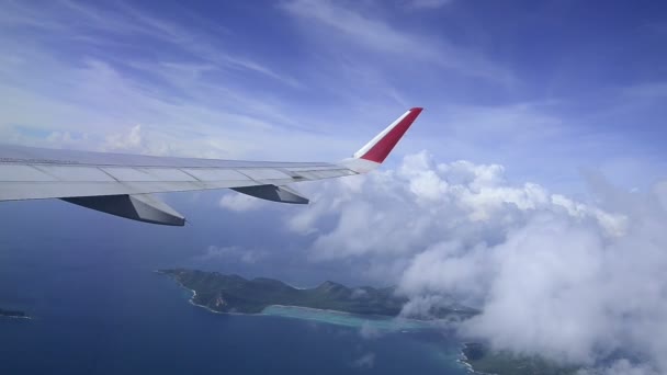 Ala Aviones Volando Sobre Las Nubes — Vídeos de Stock