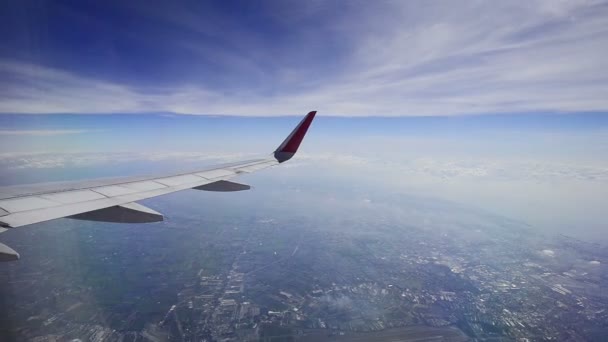 Ala Aviones Volando Sobre Las Nubes — Vídeos de Stock