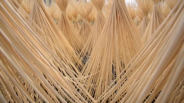 Rozdrobnione Pałeczki Bambusowe Unikalny Tradycyjny Typ Pałeczek Wykonane Przez Splot — Wideo stockowe