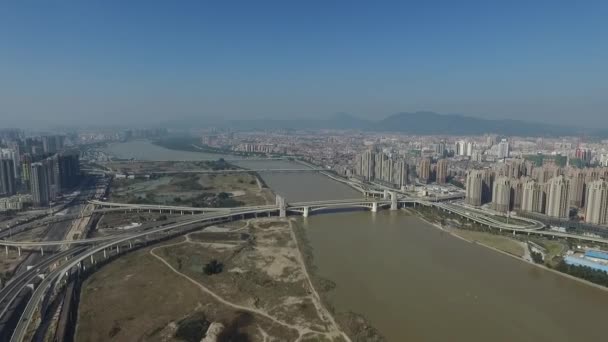 Архітектура Міста Наньчань Трафіком Китай Обійти Пейзажі — стокове відео