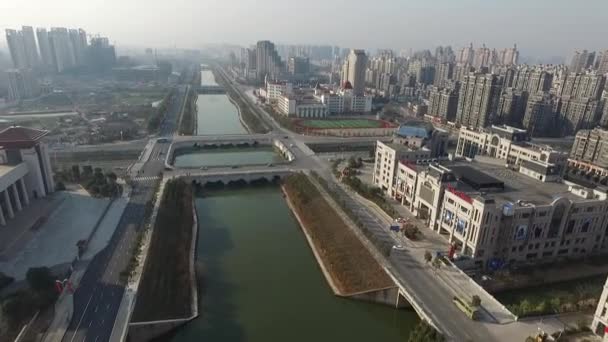 Aerial View Modern City China Asia — Stock Video