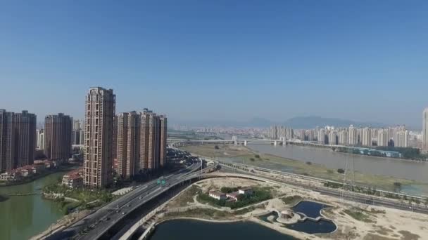 Luftaufnahme Der Modernen Stadt — Stockvideo