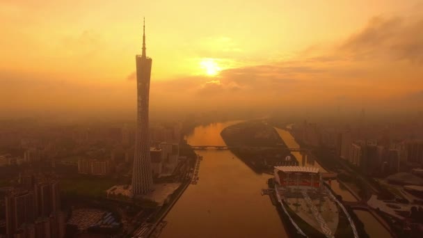Widok Lotu Ptaka Miasto Guangzhou — Wideo stockowe