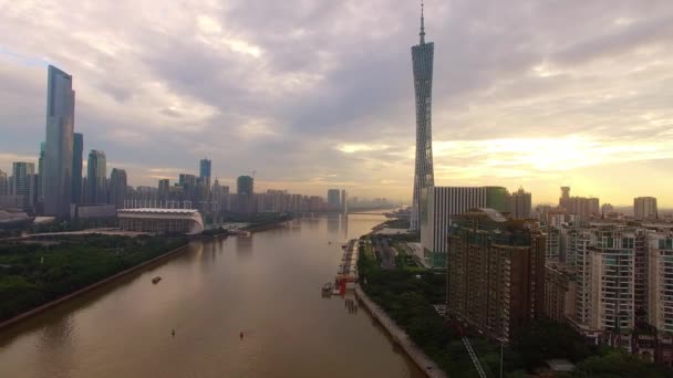 广州市的空中景观 — 图库视频影像