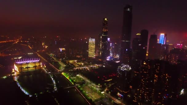 Вид Воздуха Город Гуанчжоу — стоковое видео